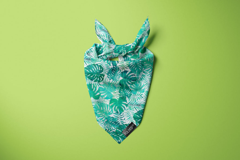 Tropical palm leaves bandana for cats