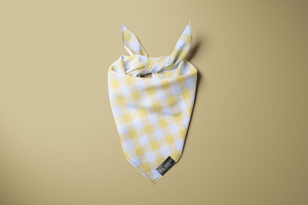 yellow gingham bandana for cats